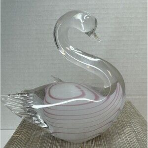 Vintage New In Box Silvestri Hand Blown Swain Paperweight